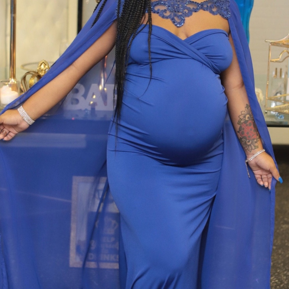 Maternity Baby Shower Dress | Strapless Sweetheart Gown | Photo Shoot | Size L |